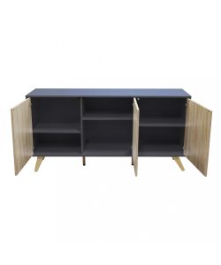 Cosma Mobile Soggiorno Elton 3 Ante Grigio Naturale 150x75 cm Antracite