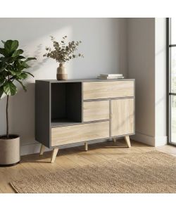 Cosma Mobile Soggiorno Basso Grigio Antracite 119x39,5x85,6 cm