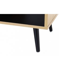 Cosma Libreria Elwood 3 Ripiani Nero e Marrone 100x39,5x135 cm