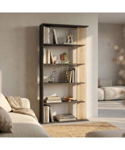 Cosma Libreria Moderna 5 Ripiani Antracite 90x23.5x180 cm
