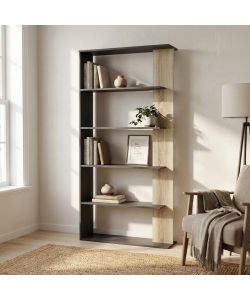Cosma Libreria Moderna 5 Ripiani Antracite 90x23.5x180 cm
