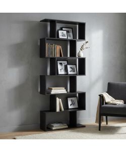 Cosma Libreria Antracite 6 Ripiani 80x23.5x190.5 cm Stile Moderno