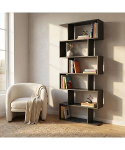 Cosma Libreria Antracite 6 Ripiani 80x23.5x190.5 cm Stile Moderno