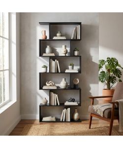 Cosma Libreria Antracite 6 Ripiani 80x23.5x190.5 cm Stile Moderno