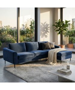 Cosma Divano Gregory Blu con Chaise Longue 180 cm
