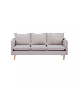 Cosma Divano 3 Posti Beige in Tessuto con Gambe in Legno 188x84 cm