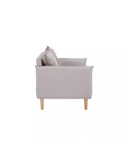Cosma Divano 3 Posti Beige in Tessuto con Gambe in Legno 188x84 cm