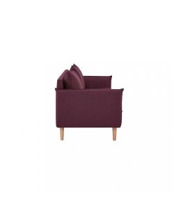 Cosma Divano 3 Posti Viola in Tessuto con Gambe in Legno 188x84 cm