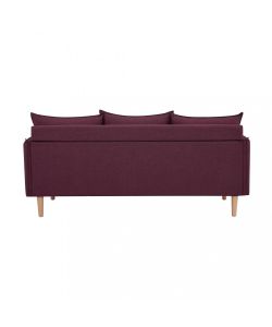 Cosma Divano 3 Posti Viola in Tessuto con Gambe in Legno 188x84 cm