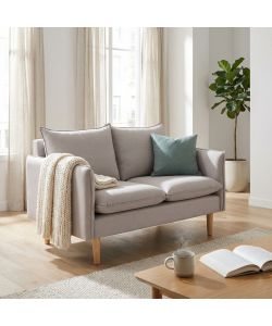 Cosma Divano 2 Posti Beige in Tessuto con Gambe in Legno 130x84x82 cm