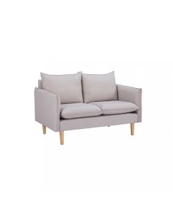 Cosma Divano 2 Posti Beige in Tessuto con Gambe in Legno 130x84x82 cm