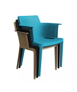 Cosma Poltrona Cathy Verde Petrolio Impilabile in Polipropilene 60x58x76.5cm