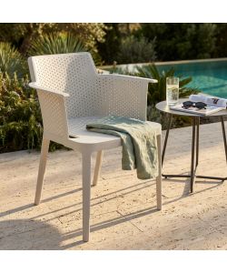Cosma Poltrona da Giardino Cathy Grigia in Polipropilene Impilabile 60x58x76.5cm
