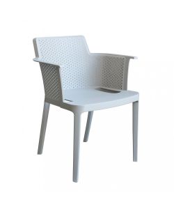 Cosma Poltrona da Giardino Cathy Grigia in Polipropilene Impilabile 60x58x76.5cm