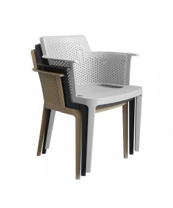 Cosma Poltrona da Giardino Cathy Grigia in Polipropilene Impilabile 60x58x76.5cm