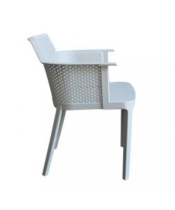 Cosma Poltrona da Giardino Cathy Grigia in Polipropilene Impilabile 60x58x76.5cm