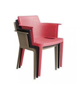 Cosma Poltrona Cathy in Polipropilene Rosso 60x58x76.5 cm Impilabile