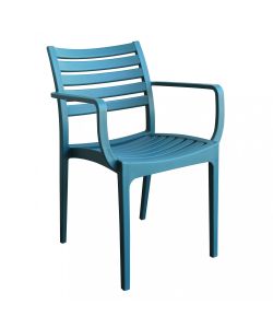 Cosma Poltrona Eveline Verde Petrolio Impilabile con Braccioli 58.5x55.2x84cm