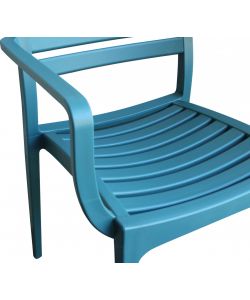 Cosma Poltrona Eveline Verde Petrolio Impilabile con Braccioli 58.5x55.2x84cm