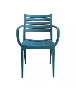 Cosma Poltrona Eveline Verde Petrolio Impilabile con Braccioli 58.5x55.2x84cm