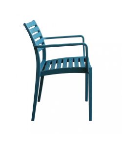 Cosma Poltrona Eveline Verde Petrolio Impilabile con Braccioli 58.5x55.2x84cm