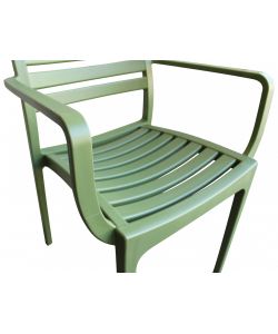 Cosma Poltrona Eveline Verde Scuro Impilabile con Braccioli 58.5x55.2x84cm