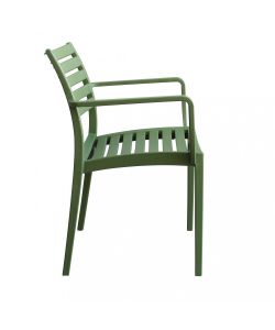 Cosma Poltrona Eveline Verde Scuro Impilabile con Braccioli 58.5x55.2x84cm