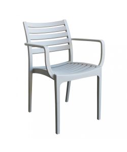 Cosma Poltrona Eveline Grigio Impilabile 58.5x55.2x84cm con Braccioli