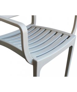 Cosma Poltrona Eveline Grigio Impilabile 58.5x55.2x84cm con Braccioli