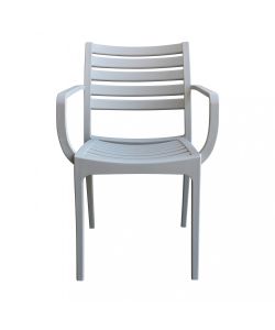 Cosma Poltrona Eveline Grigio Impilabile 58.5x55.2x84cm con Braccioli