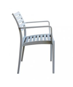 Cosma Poltrona Eveline Grigio Impilabile 58.5x55.2x84cm con Braccioli