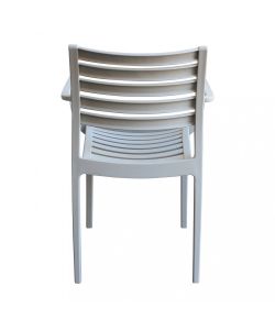 Cosma Poltrona Eveline Grigio Impilabile 58.5x55.2x84cm con Braccioli