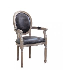 Cosma Poltrona Constance Ecopelle Nera 55x46x96 cm con Braccioli