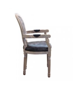 Cosma Poltrona Constance Ecopelle Nera 55x46x96 cm con Braccioli
