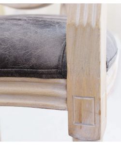 Cosma Poltrona Constance Ecopelle Nera 55x46x96 cm con Braccioli