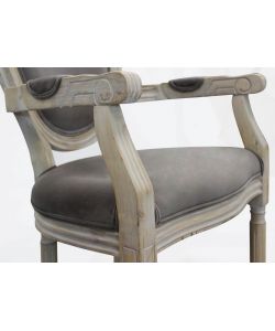 Cosma Poltrona Constance Velluto Taupe 55x46x96 cm con Braccioli