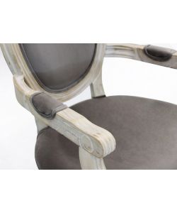 Cosma Poltrona Constance Velluto Taupe 55x46x96 cm con Braccioli