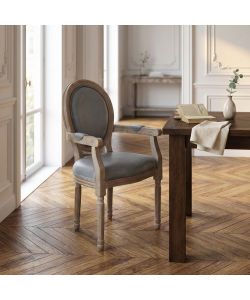Cosma Poltrona Constance Velluto Grigio 55x46x96 cm con Braccioli