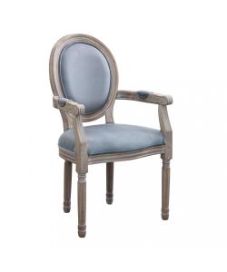 Cosma Poltrona Constance Velluto Grigio 55x46x96 cm con Braccioli