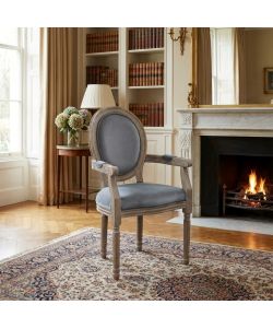 Cosma Poltrona Constance Velluto Grigio 55x46x96 cm con Braccioli