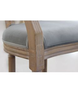 Cosma Poltrona Constance Velluto Grigio 55x46x96 cm con Braccioli