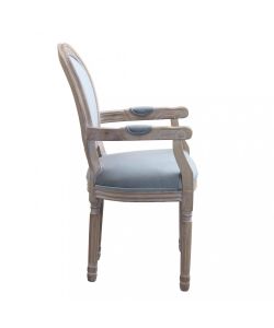 Cosma Poltrona Constance Velluto Grigio 55x46x96 cm con Braccioli
