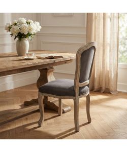 Cosma Sedia in Velluto Taupe 52x50x100 cm Senza Braccioli Legno