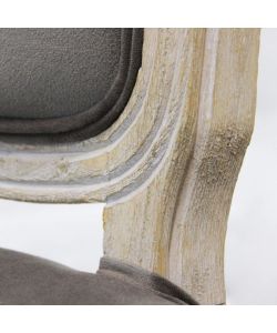 Cosma Sedia in Velluto Taupe 52x50x100 cm Senza Braccioli Legno