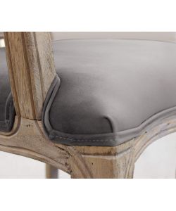 Cosma Poltrona Charlene Velluto Taupe 55x51x100 cm con Braccioli