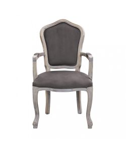 Cosma Poltrona Charlene Velluto Taupe 55x51x100 cm con Braccioli