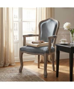 Cosma Poltrona Charlene Velluto Grigio 55x51x100 cm con Braccioli