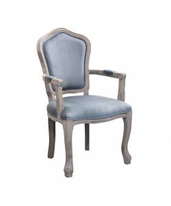 Cosma Poltrona Charlene Velluto Grigio 55x51x100 cm con Braccioli