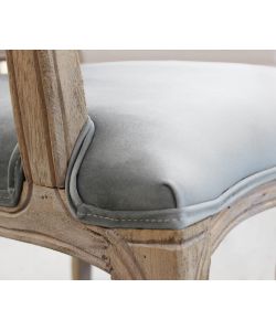 Cosma Poltrona Charlene Velluto Grigio 55x51x100 cm con Braccioli