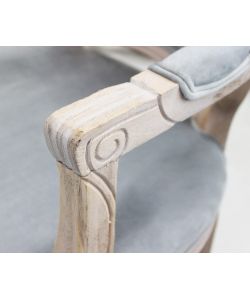 Cosma Poltrona Charlene Velluto Grigio 55x51x100 cm con Braccioli
